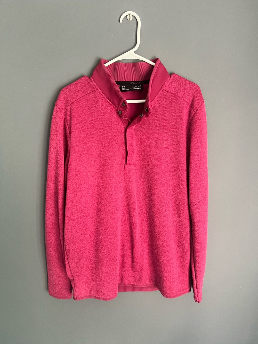 Under Armour Golf Storm Mens L Sweatshirt Fleece Mock Neck 1/4 Button Pullover